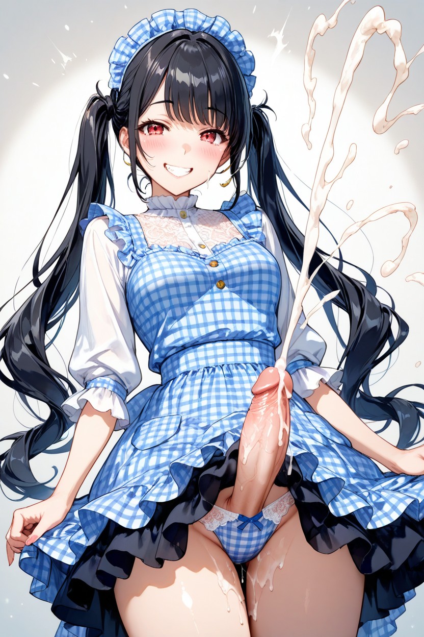 Layered Frill Skirt, Cumshot, Cowboy Shot Hentai IA