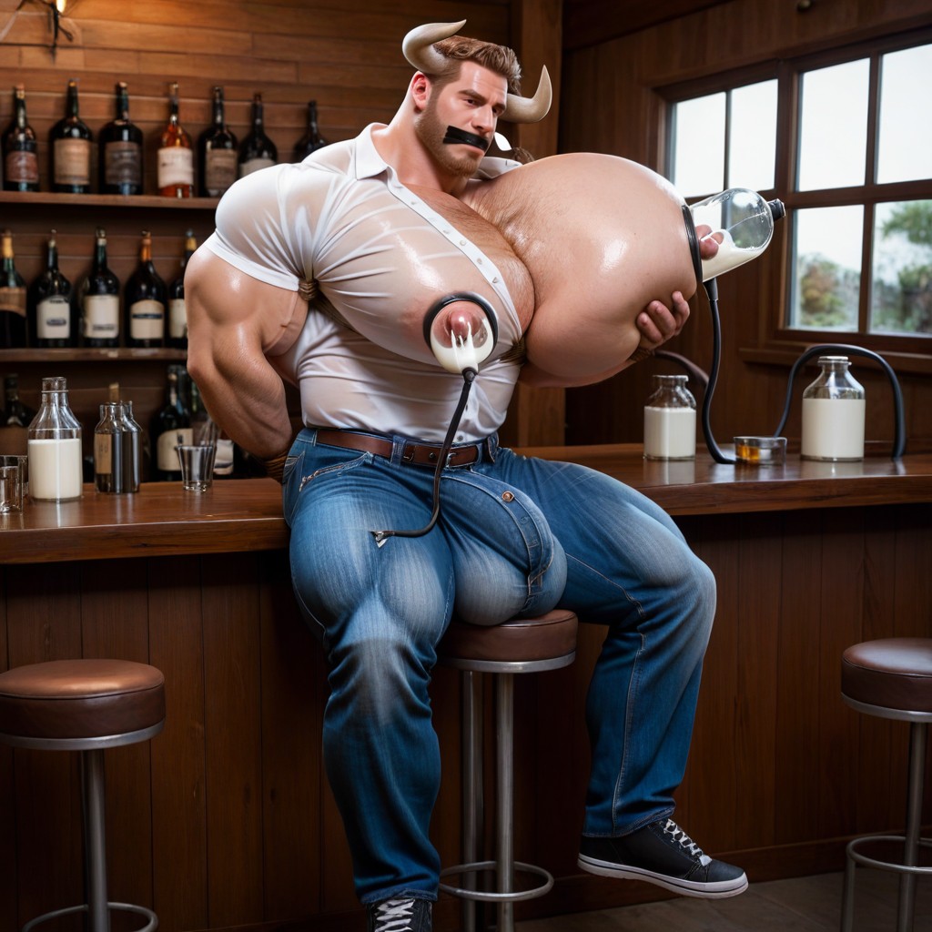 Big Nipples, Suck Suckle, Hyper Bulky AI Gay Porn