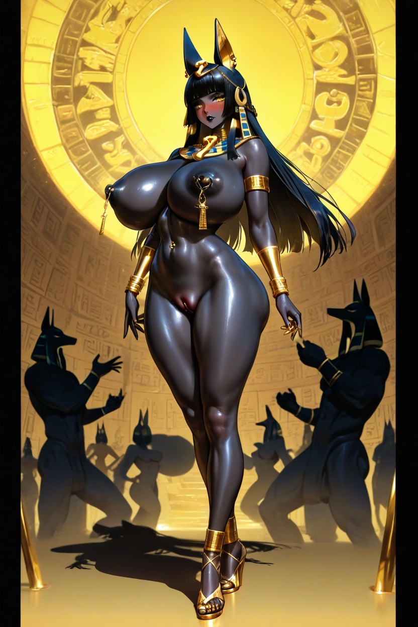 Egyptian Shoulder Guard, Pierced Nipples, Full Lips Hentai AI Porn