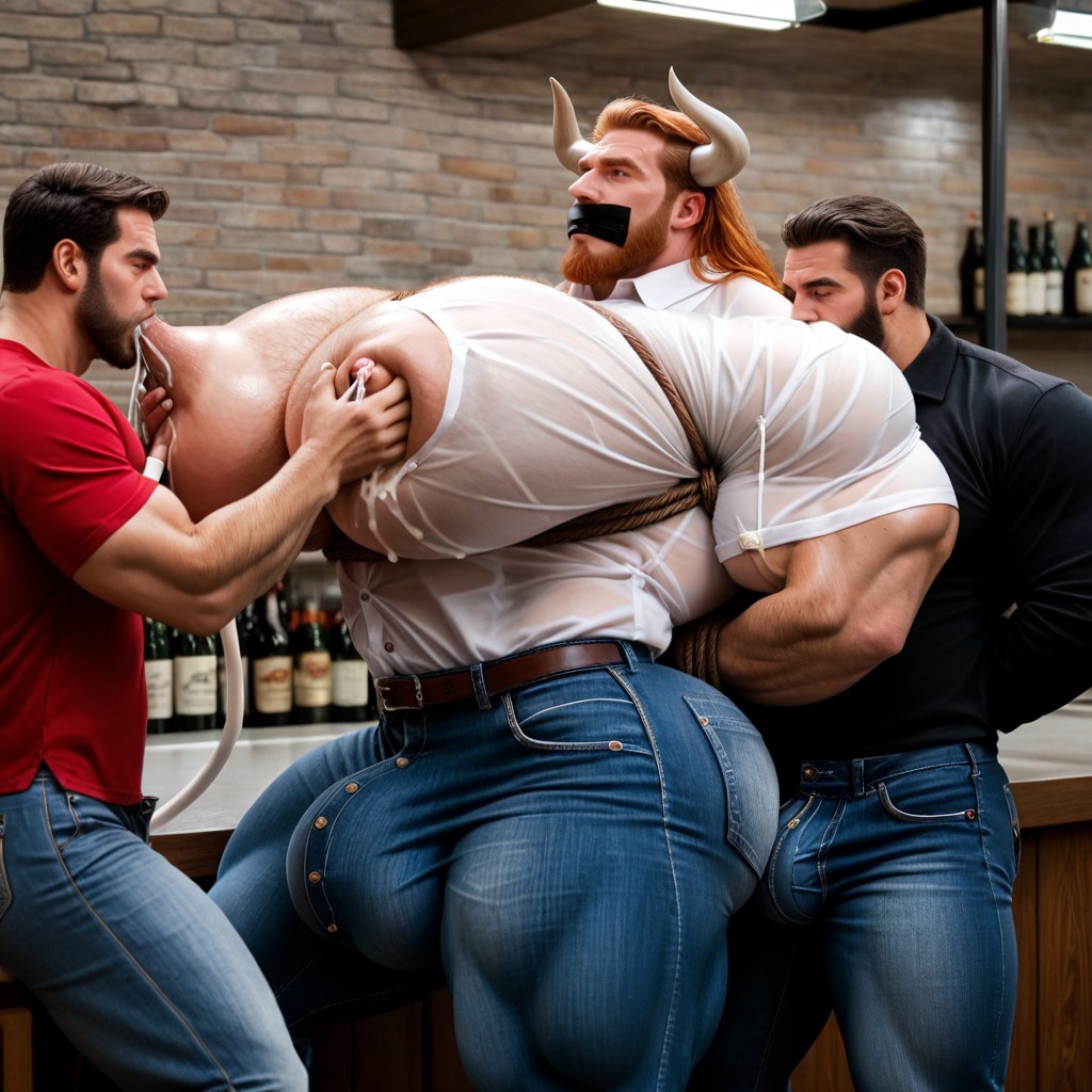 Massive Arms, Lactation, Beard AI Gay Porn
