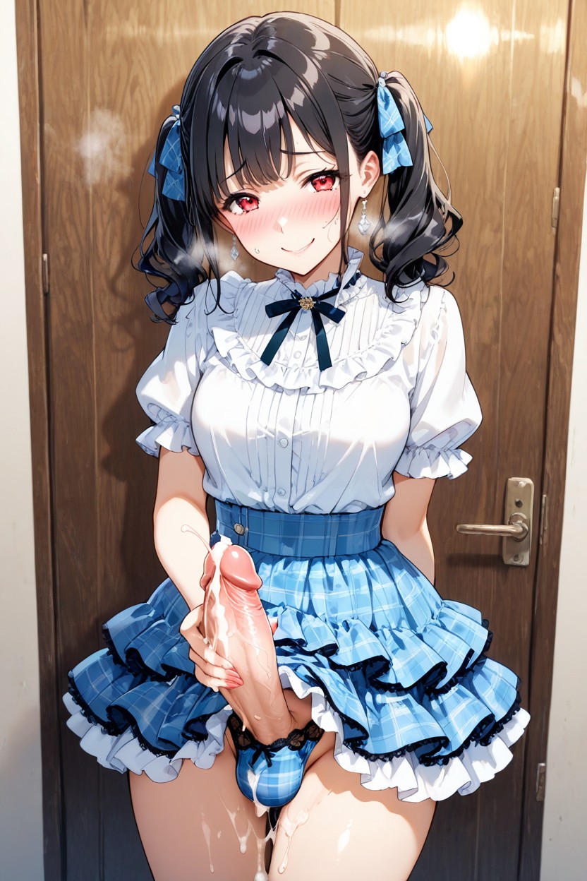 Hair Ribbons, Skinny, Black Hair Hentai AI Porn