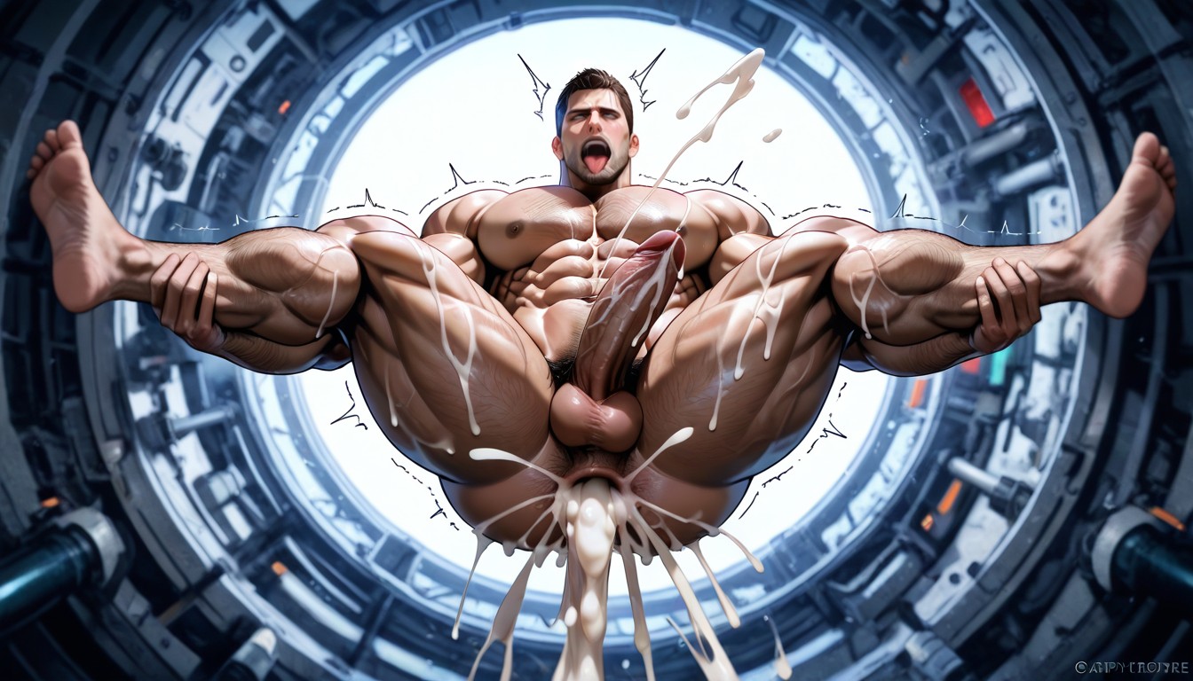 Pecs, Ahegao, A Lot Of Cum Dripping From Ass AI Gay Porn