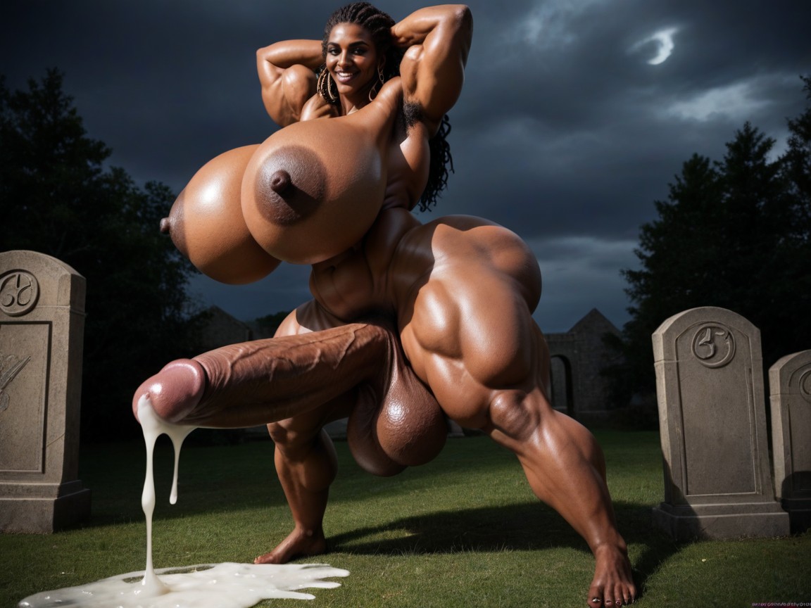 African, Creampie, Brown Hair Shemale AI Porn