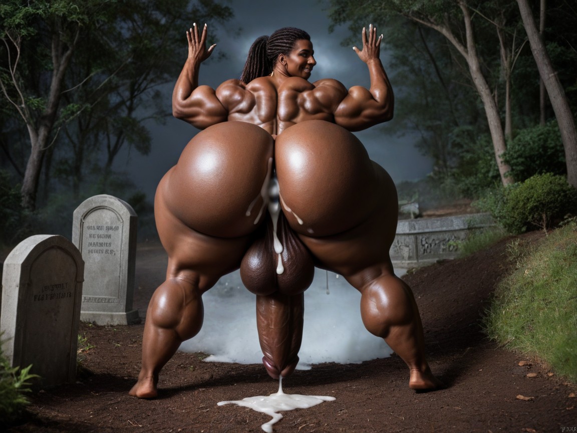 Huge Ass, Right Rear View, Gigantic Shemale AI Porn