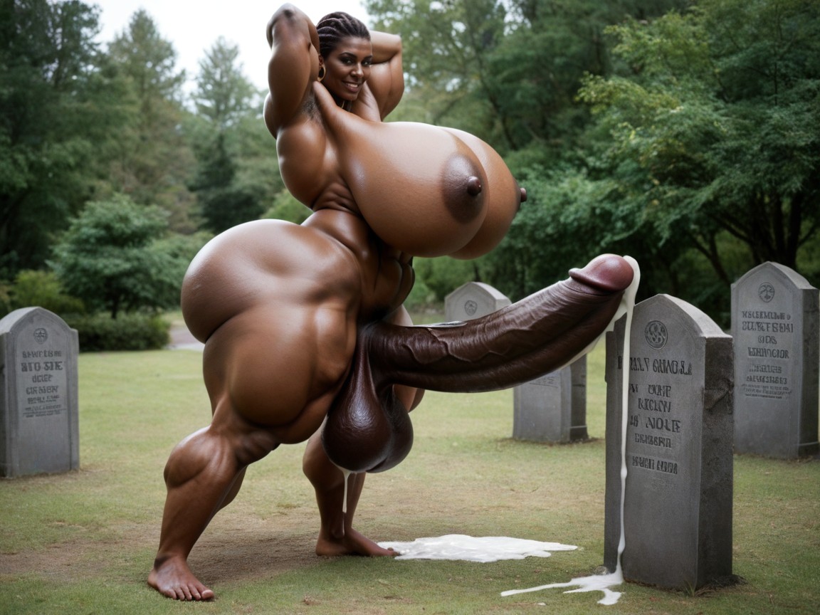 Standing, Extremely Large Ass, Gigantic Cock Shemale AI Porn