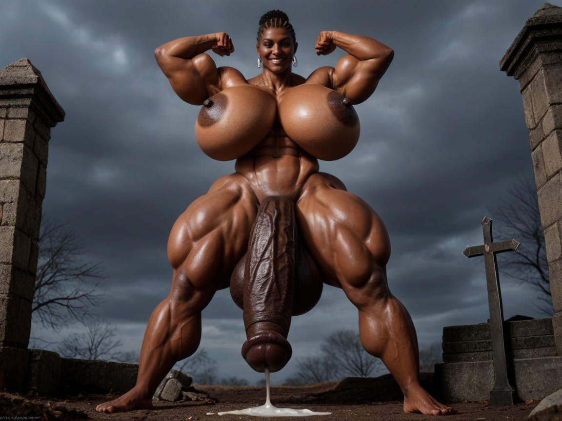 Futanari Cock, 1 Person, Gigantic Breast Shemale AI Porn