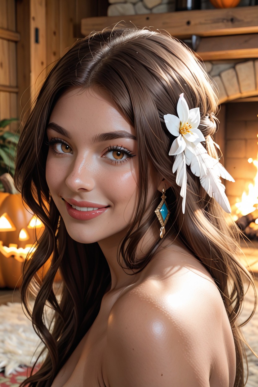 25+, Beauty, In A Cabin In The Wilderness AI Porn
