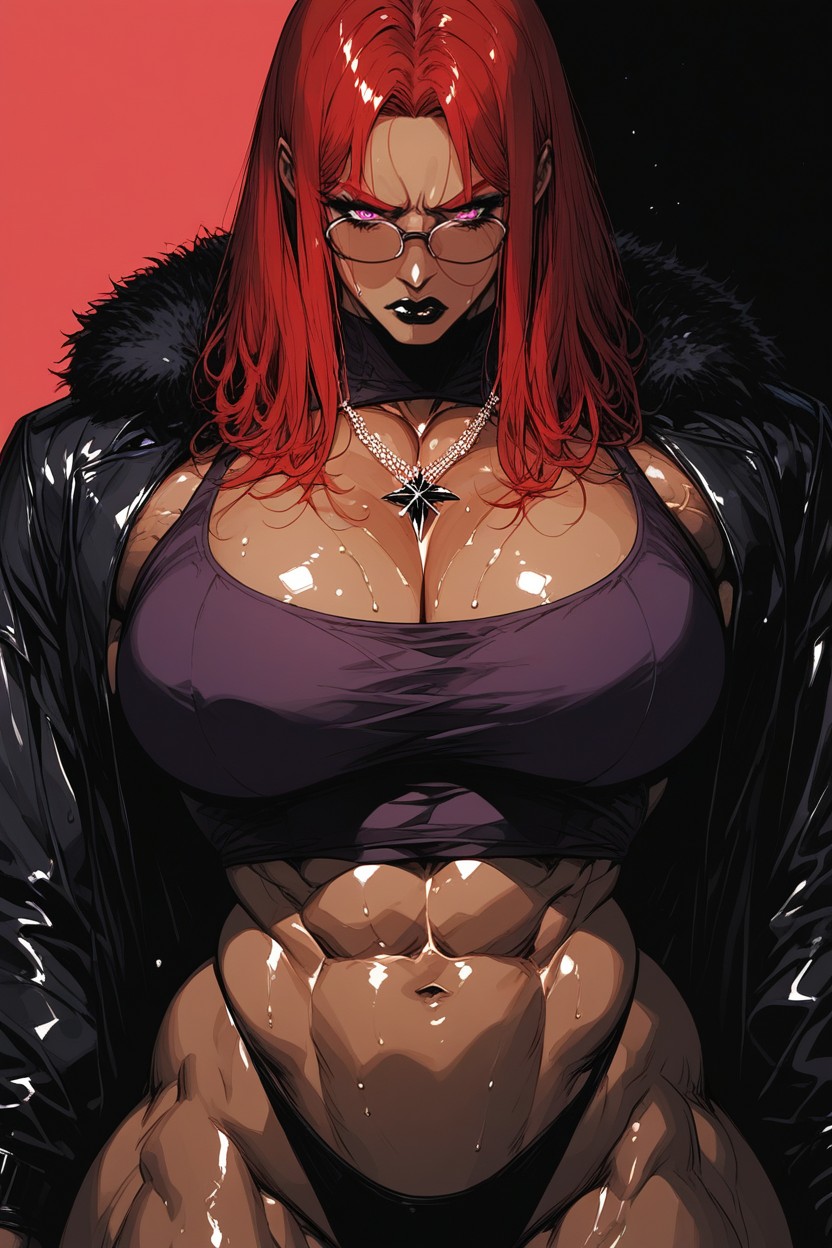 Well Developed Vessels, Black Frame Glasses, Waist MILF AI Porn