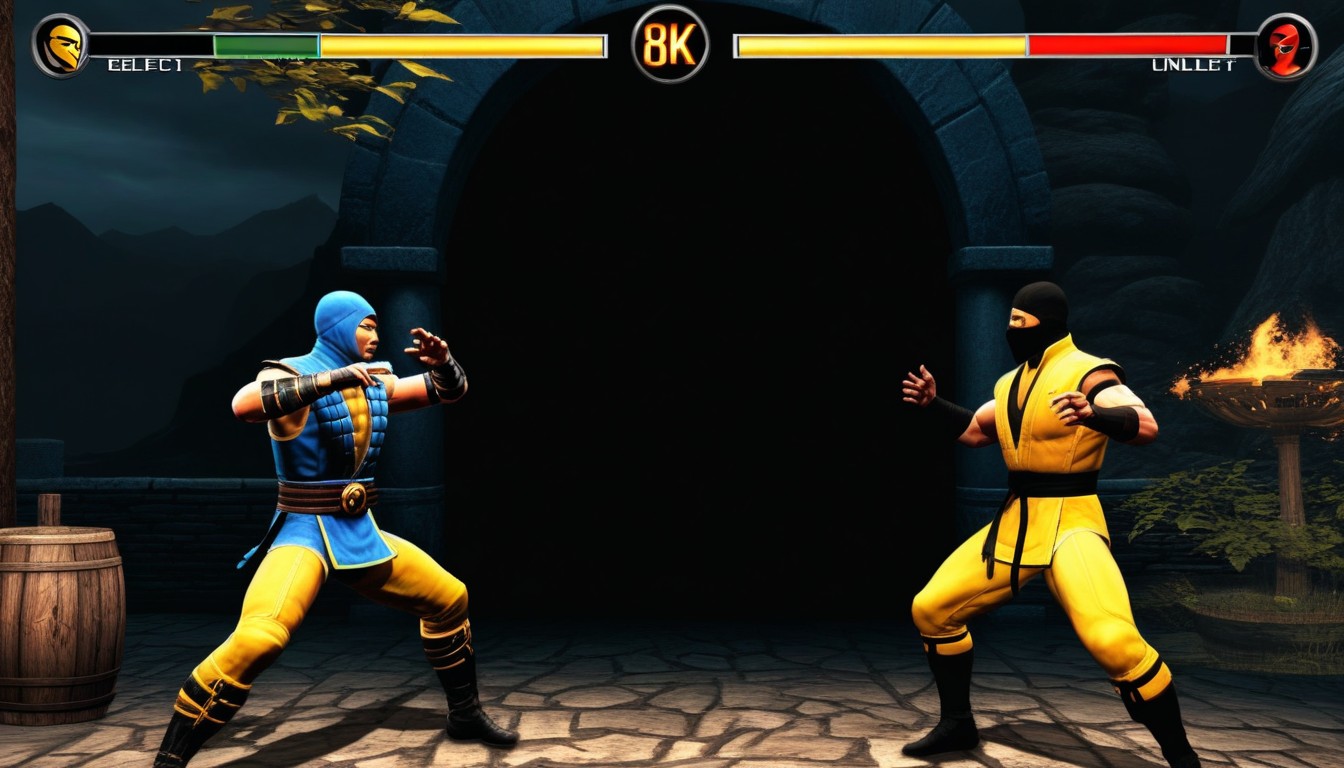 Sub-zero Vs Scorpion Fighting In Mortal Kombat Game, Original Mortal Kombat Game, Males AI Porn