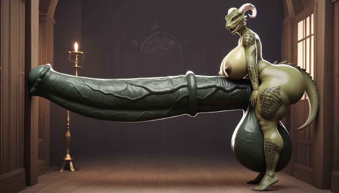 Hyper Penis Growth, Pressured Cock Veins, Hourglass Figure AI Porn