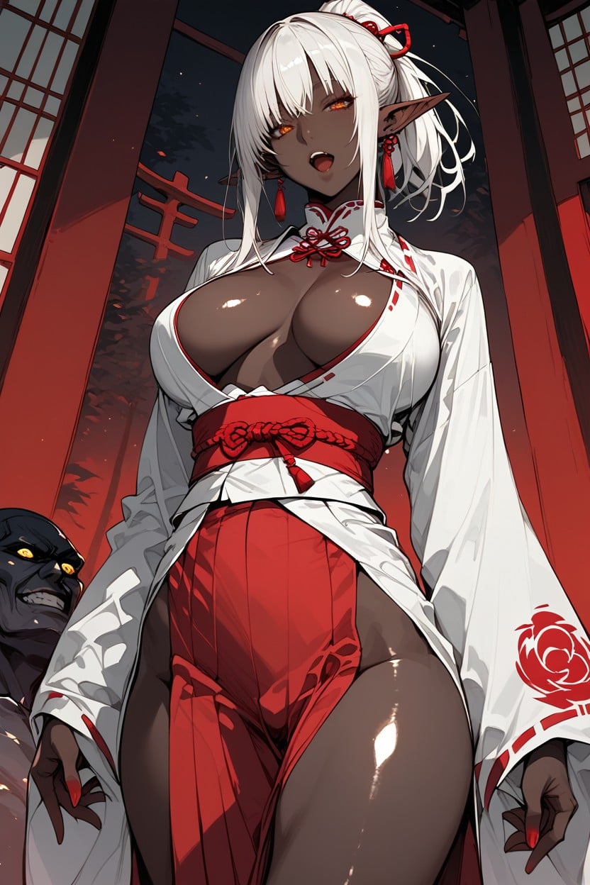Ponytail, Volumetric, Dark Elf Hentai AI Porn