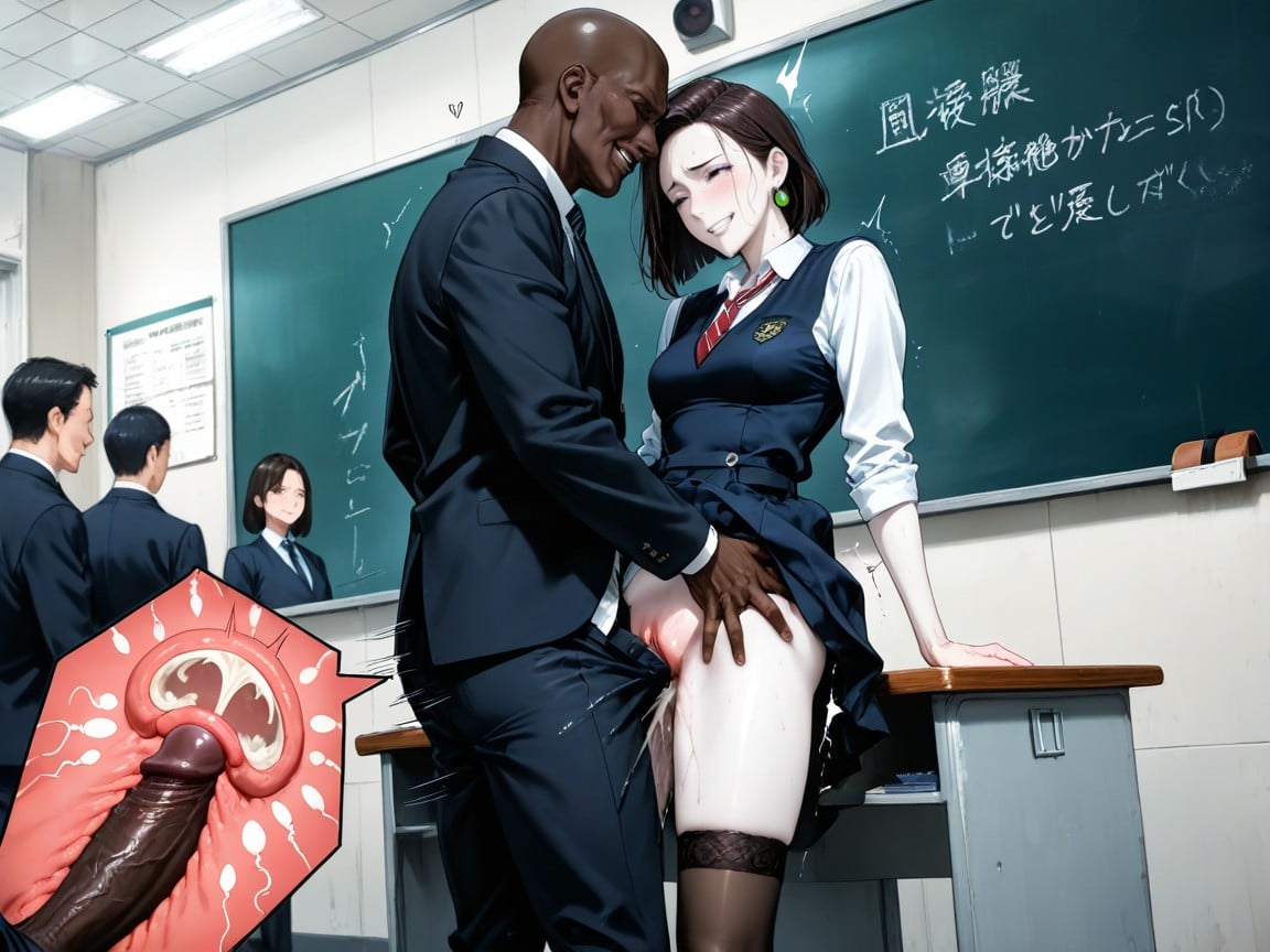 Excessive Pussy Juice, Leaning On Desk, Creampie Porno IA
