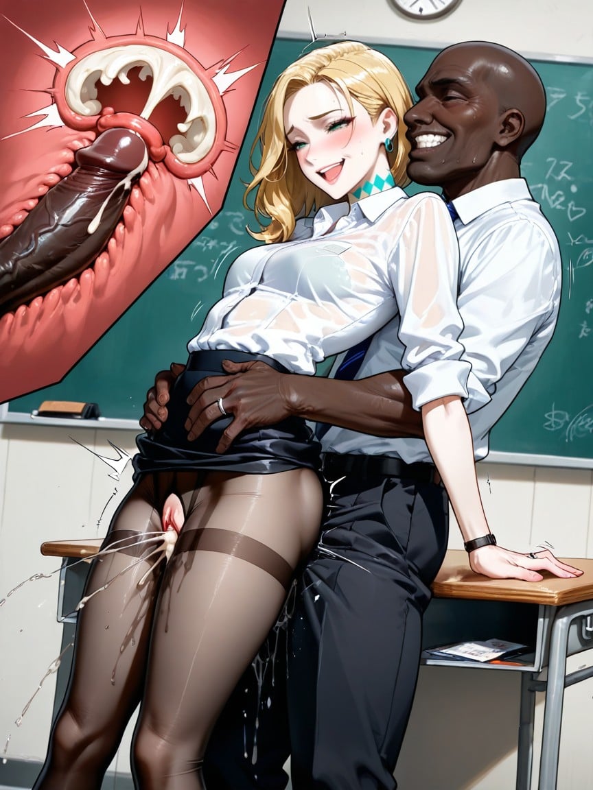 Gwen Stacy, Enormous Green Eyes, Classroom AI Porn