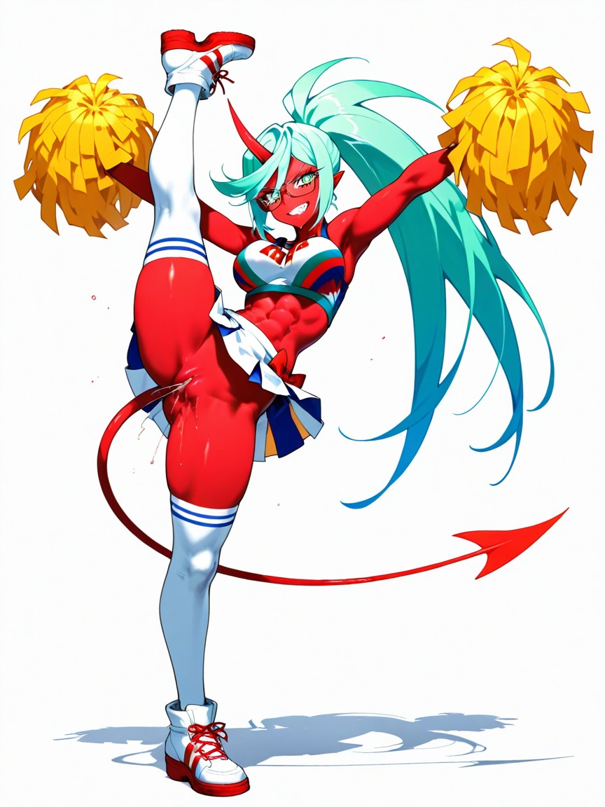 Round Eyes, Full Body, Red Skin Hentai AI Porn