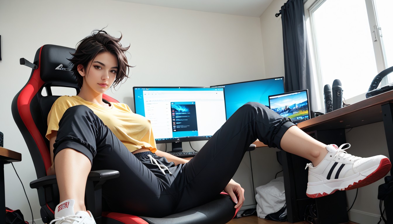 Short Length, Clear Lighting, To The Left A Yellow Wardrobe Hentai AI Porn