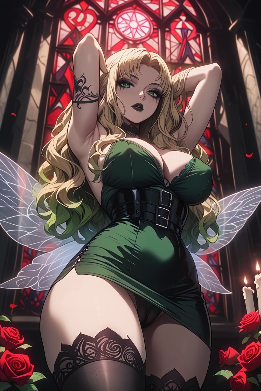Tattoos, Velvet Curtains, Massive Ass Hentai AI Porn