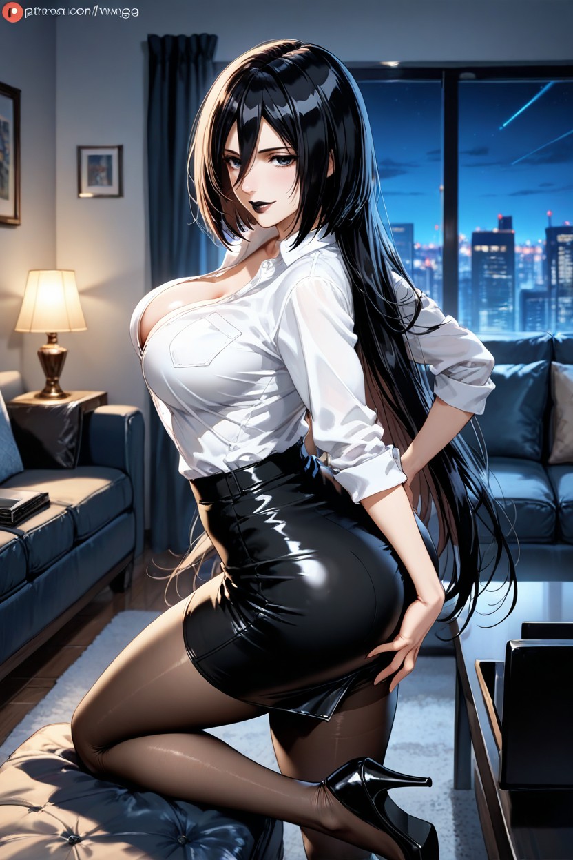 Neckline, Breasts High, Mikasa Ackerman Hentai AI Porn