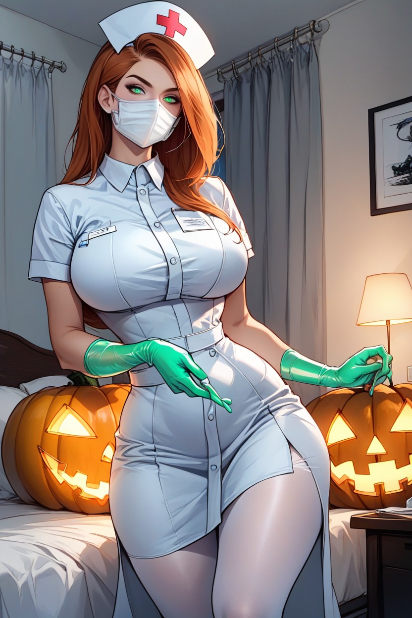 Bedroom, She Scares The Viewer, Touching Face AI Porn