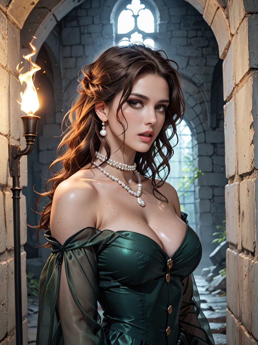 Inside Dark Dungeon, Dark Eyeshadow, Natural Breast AI Porn