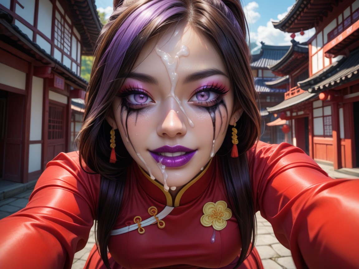 Cum On Face, Solo, Ponytail Hentai AI Porn