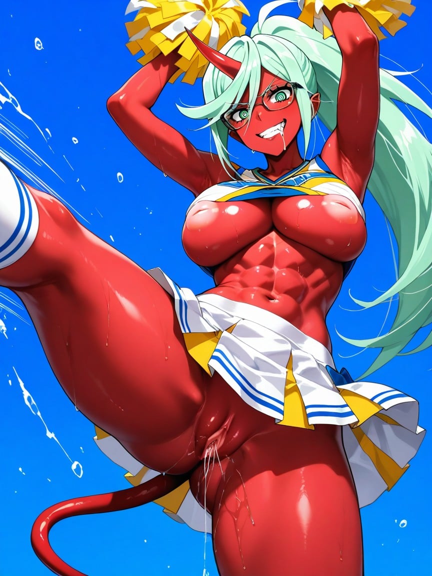 Split Legs, Drooling, Demon Woman Hentai AI Porn
