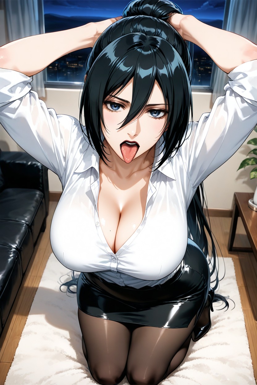 Night, Gathers Her Hair Into A Ponytail, 25+ Hentai AI Porn