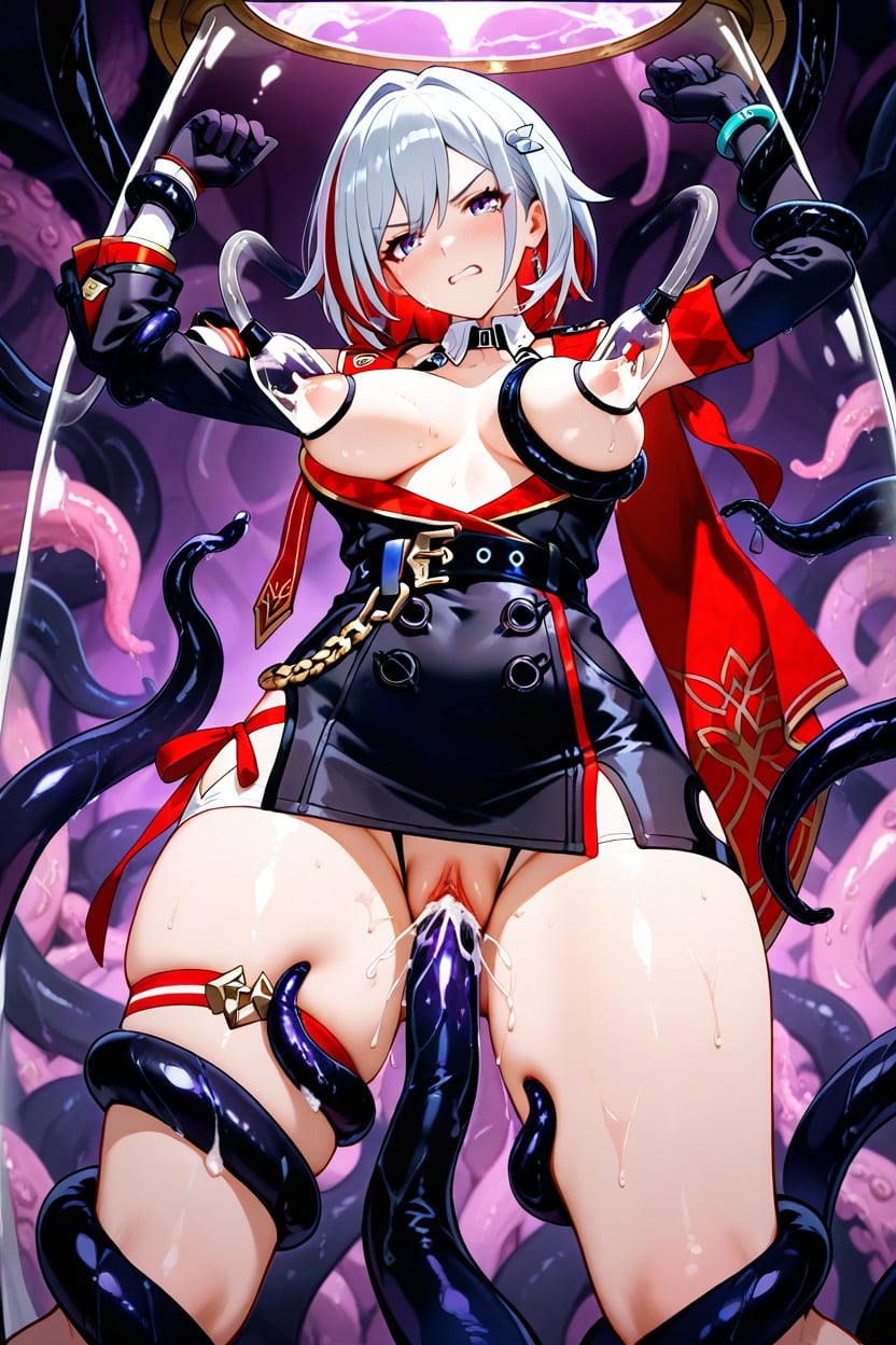 Tentacle Penetration In Pussy, Bottom Up (upskirt), Orgasm Hentai AI Porn