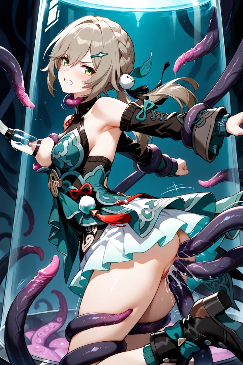 Tentacles Grabbing Breast, Angry, Fucked By Huge Black Tentacles Hentai IA