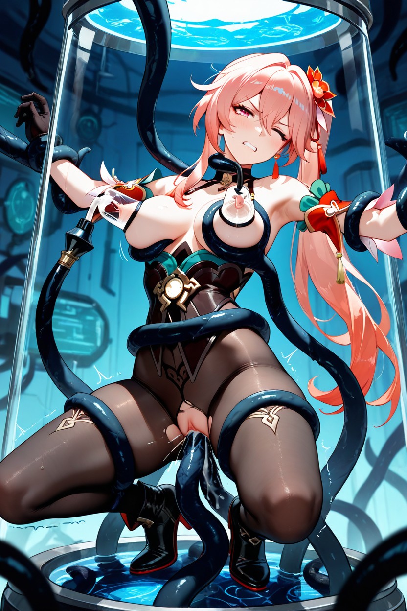 Head Tilt, Tentacle Penetration In Pussy, Hundreds Of Tentacles Invade Her Body Hentai IA