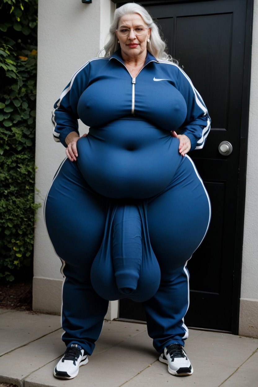 Giant Tall Futanari, Long Length, Holding A Big Bucket Of Candy AI Porn