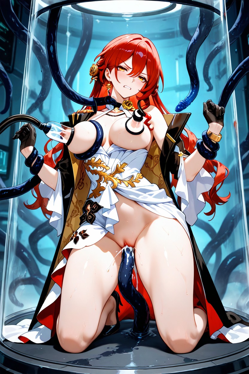 Double Penetration, Black Tentacles Grabbing Arms, Milking Hentai AI Porn