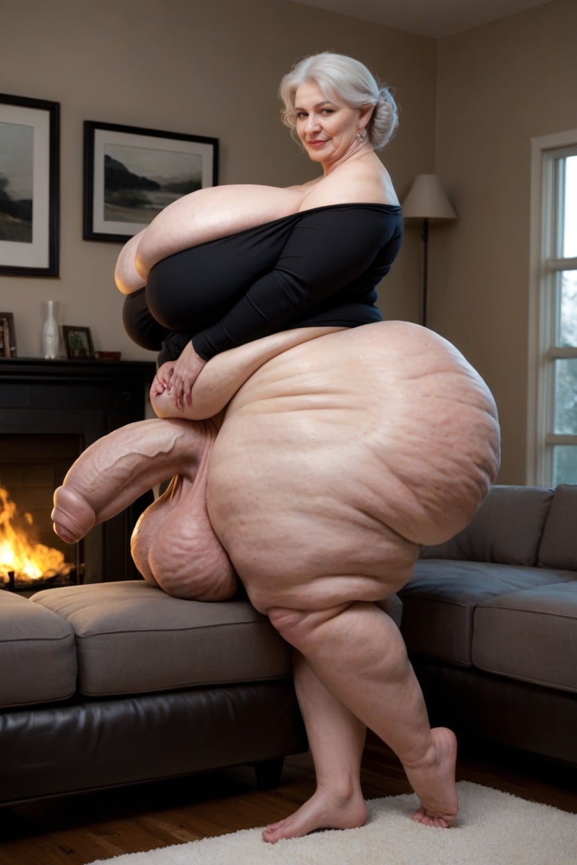 Hyper Saggy Balls, Thighs Exposed, Window With View AI Porn