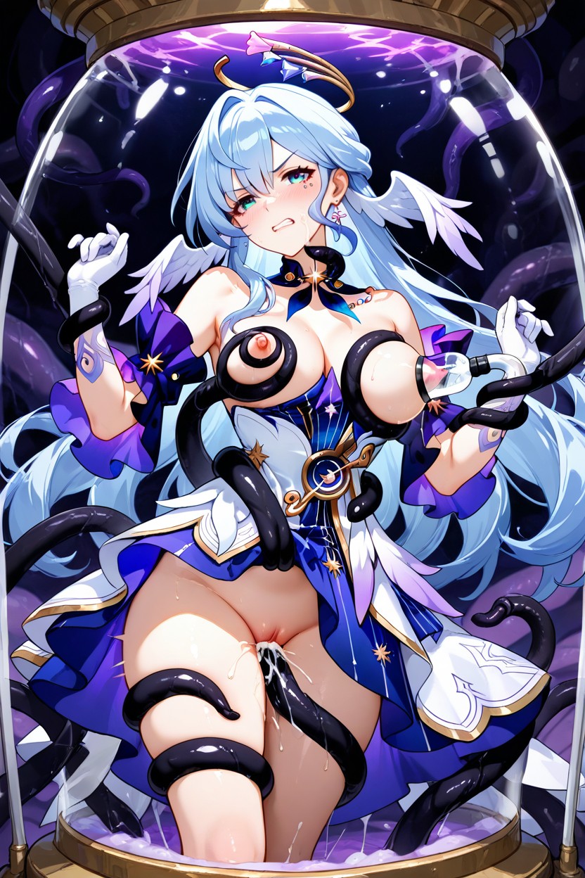 Motion Lines, Medium Breasts, Tentacles Around Body Hentai AI Porn