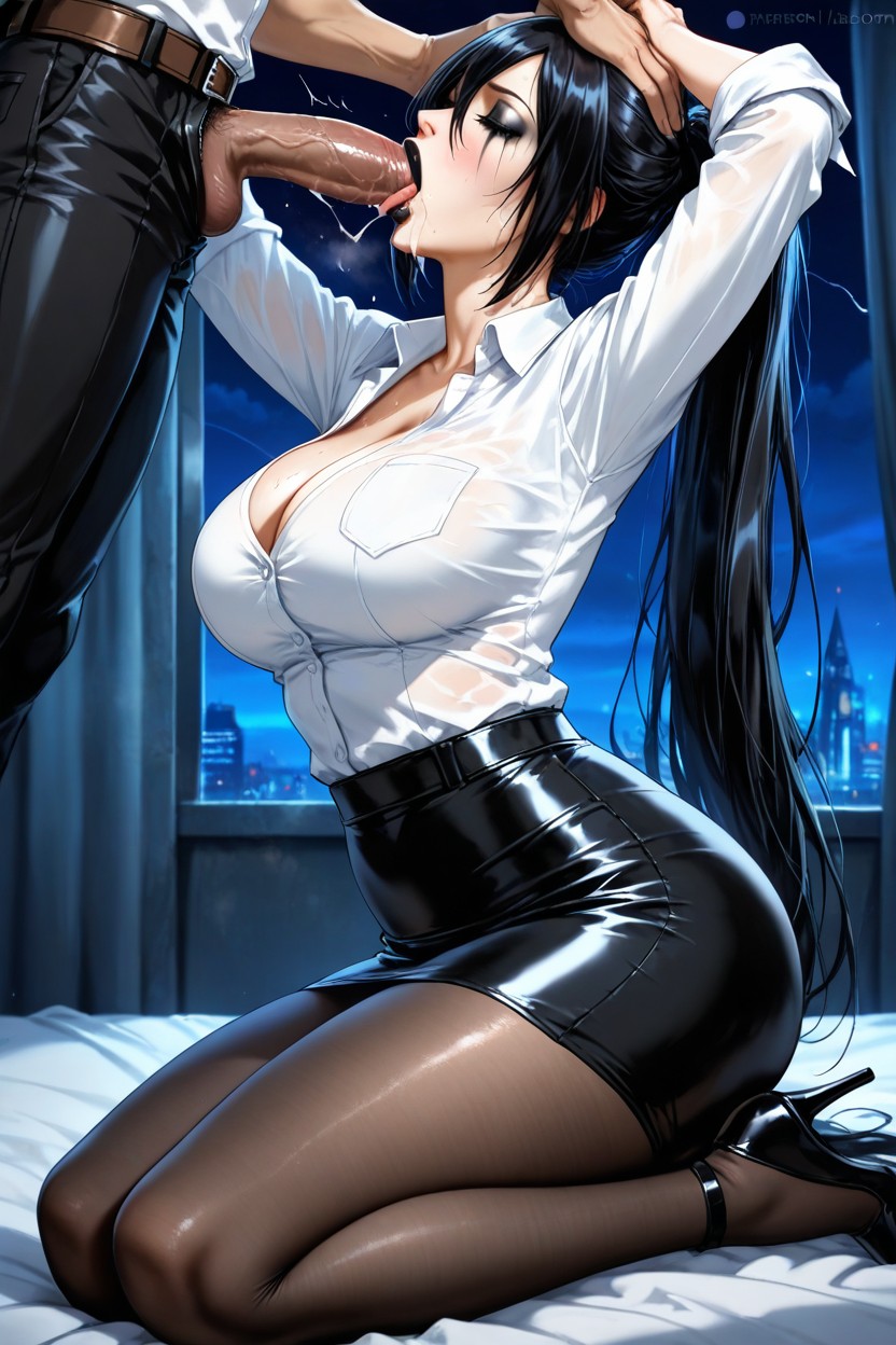 Sweaty, Black Tight Skirt, Its Dark In The Room Hentai IA