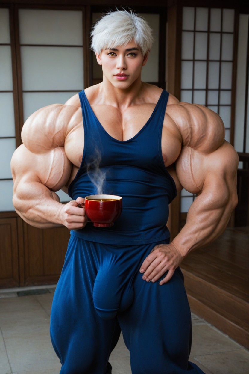 Man, Extremely Defined Muscles, Face Porno IA