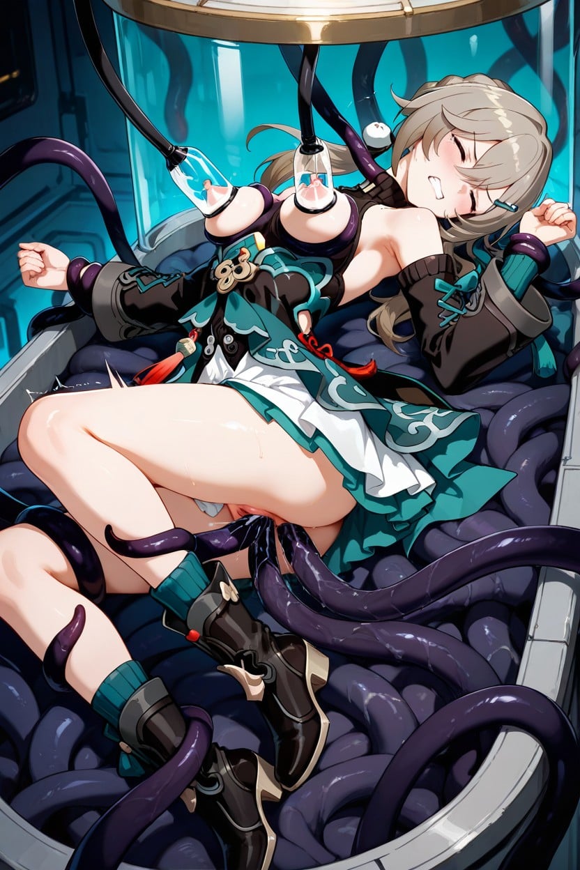 Tired, Tentacles Grab The Thigh, Head Tilt Hentai AI Porn