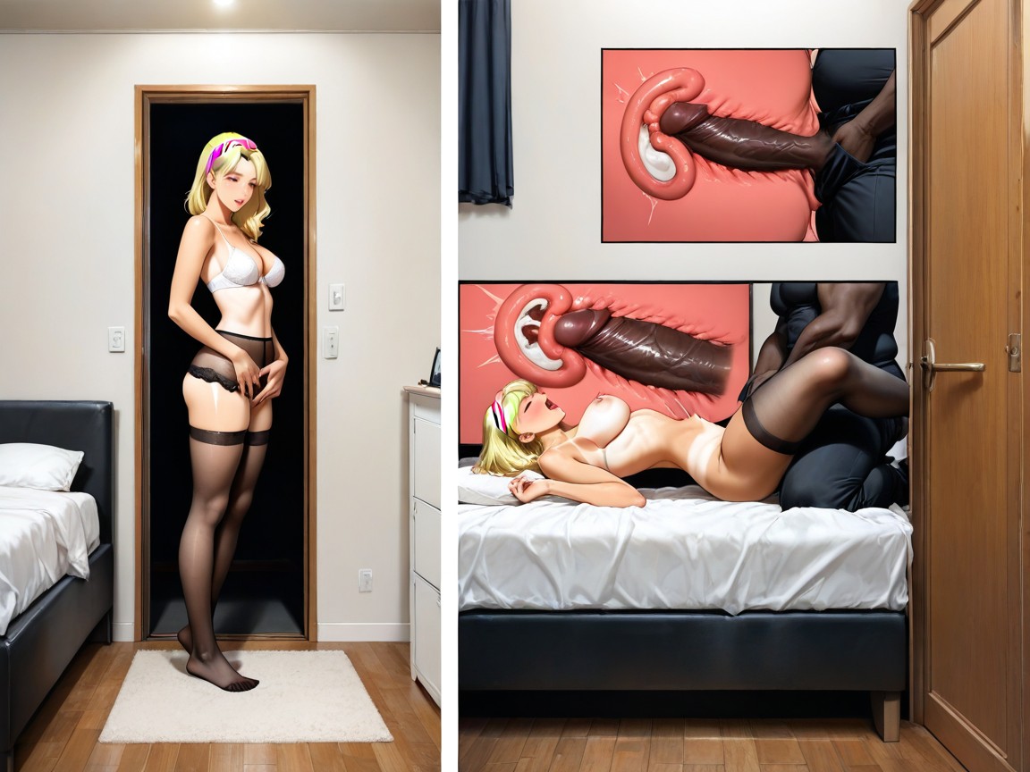 25+, Side View, Sheer Tan Stockings AIポルノ