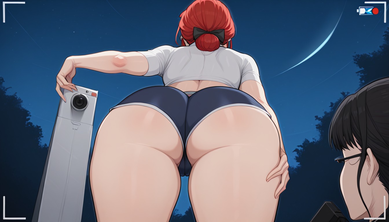 Women, Extreme Closeup, Super Tight And Dark Blue Shorts Hentai AI Porn