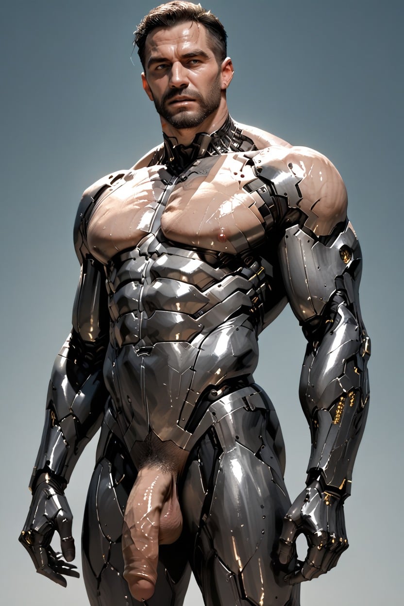 Full Body, Cyberpunk Alley, Oiled Skin AI Gay Porn