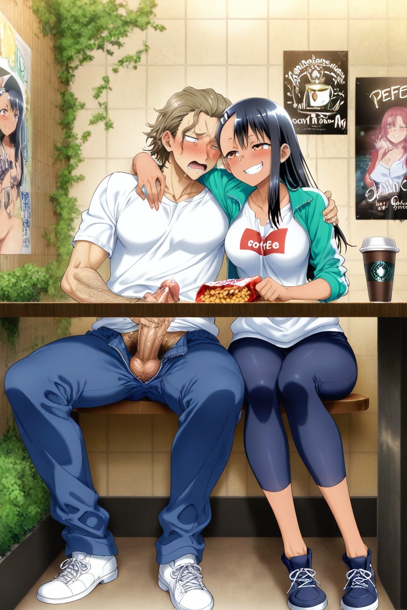 Man Mouth Open, Woman Smile, Comic Panel Hentai AI Porn