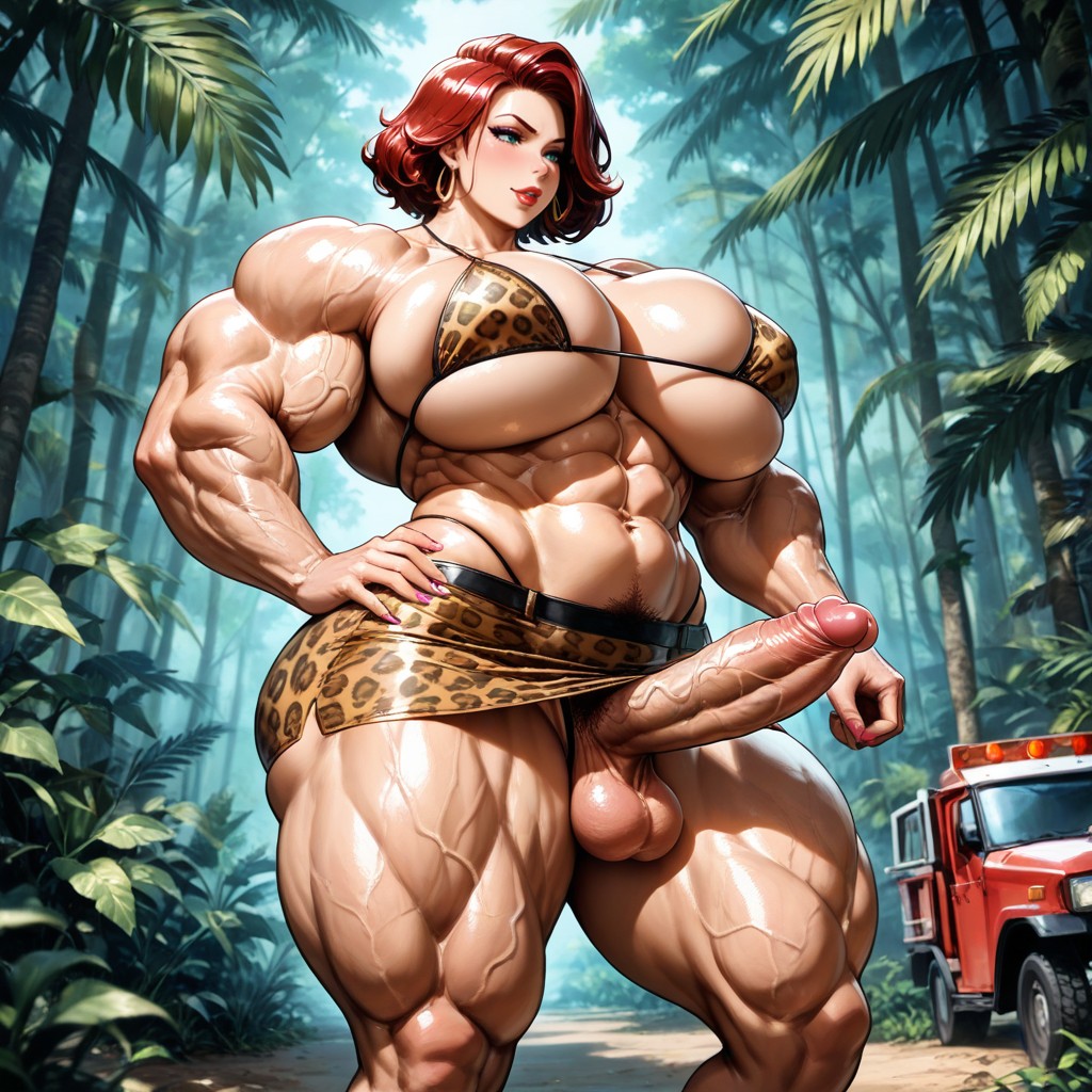 Bimbo, Ultra Muscular, Massive Muscle Delts Hentai AI Porn