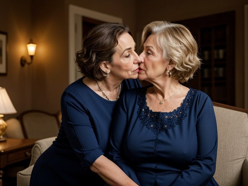 Overbite, Eyebrows Raised In Surprise, Two Different Looking Women AI Porn