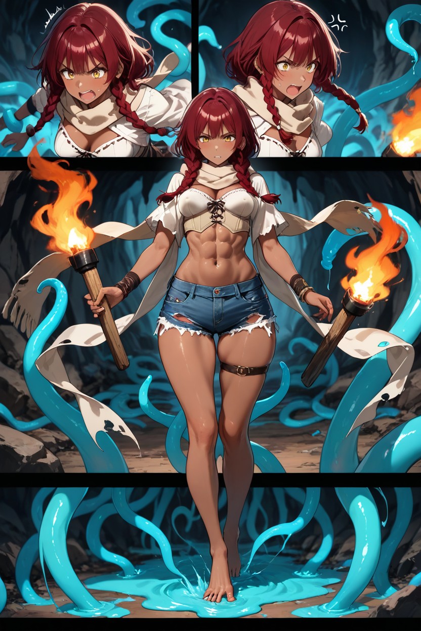 Torn Outfit All Cloned Outfits Proportions Tentacles, Wrist Bands, Pechos Pequeños Hentai IA