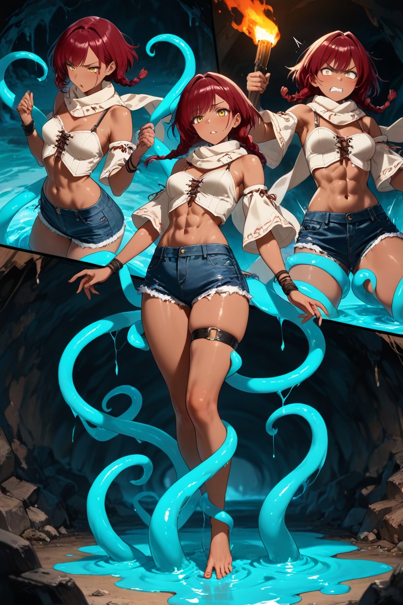 Torn Outfit All Cloned Outfits Proportions Tentacles, Bouncing Breast, Thigh Straps Hentai AI Porn