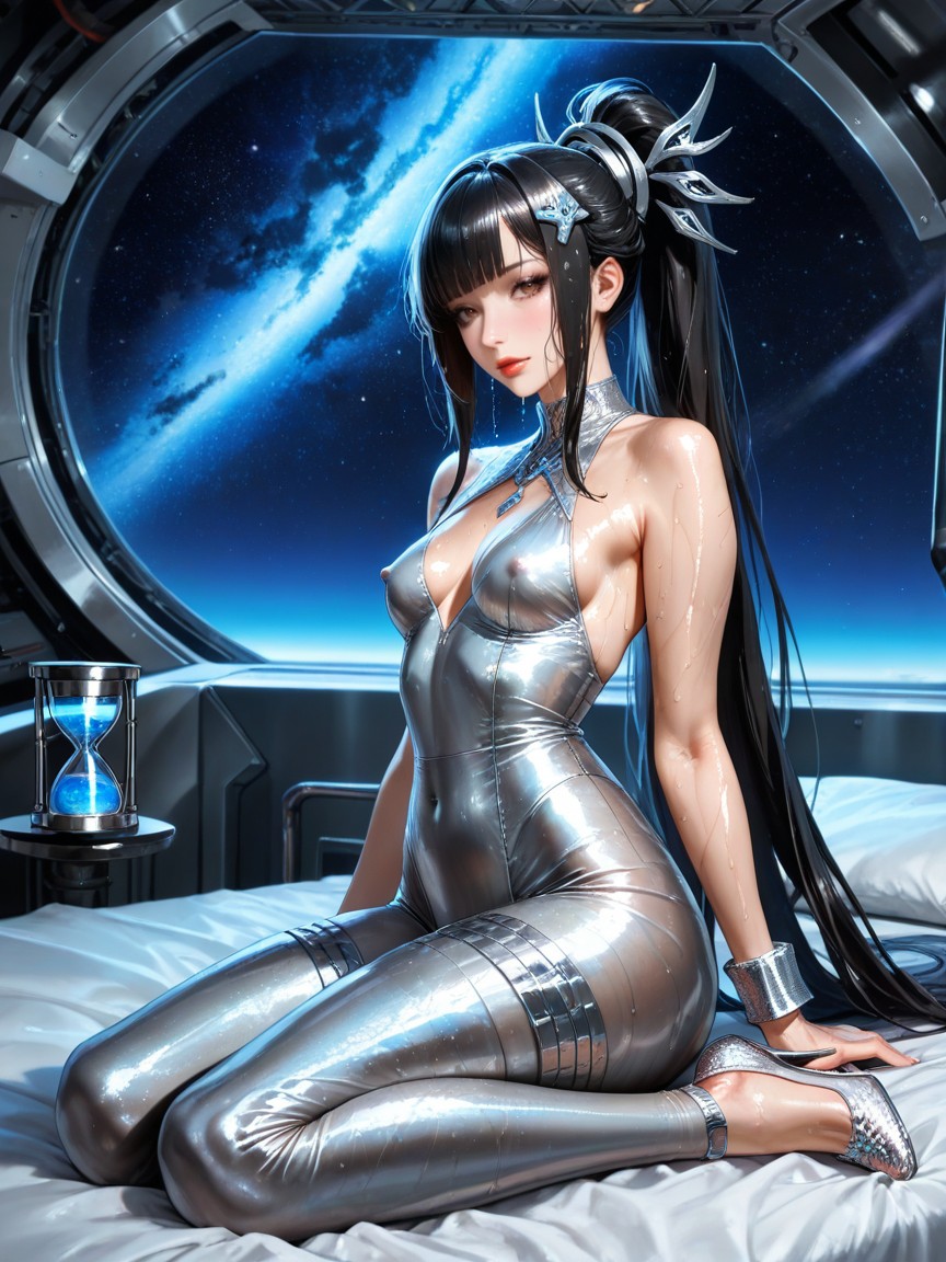 Straight Ponytail, Cinematic, Oiled Clothes Hentai AI Porn