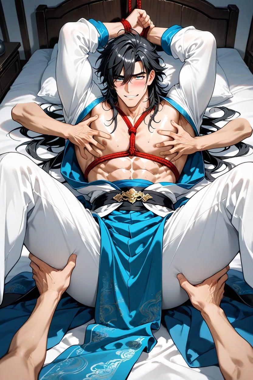 Slightly Messy Hair, He Was Ridden And Groped By Someone Else, Horny AI Gay Porn