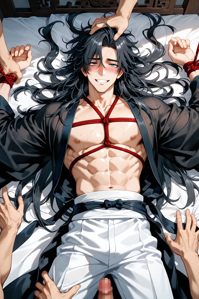 Black Hafun, Swordplay Costume, Open Shirt AI Gay Porn