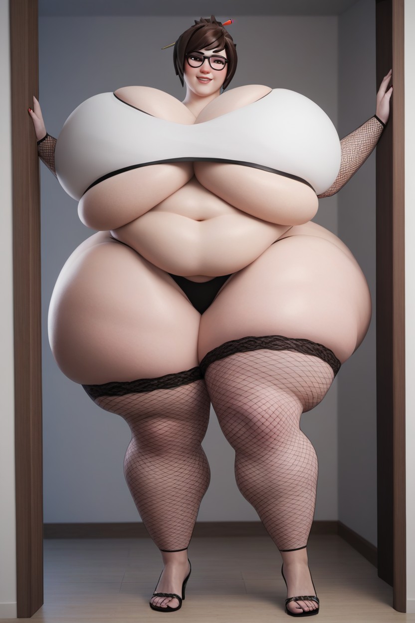 Mei From Overwatch, Colossal Bulging Ass, Very Fat Woman AI Porn