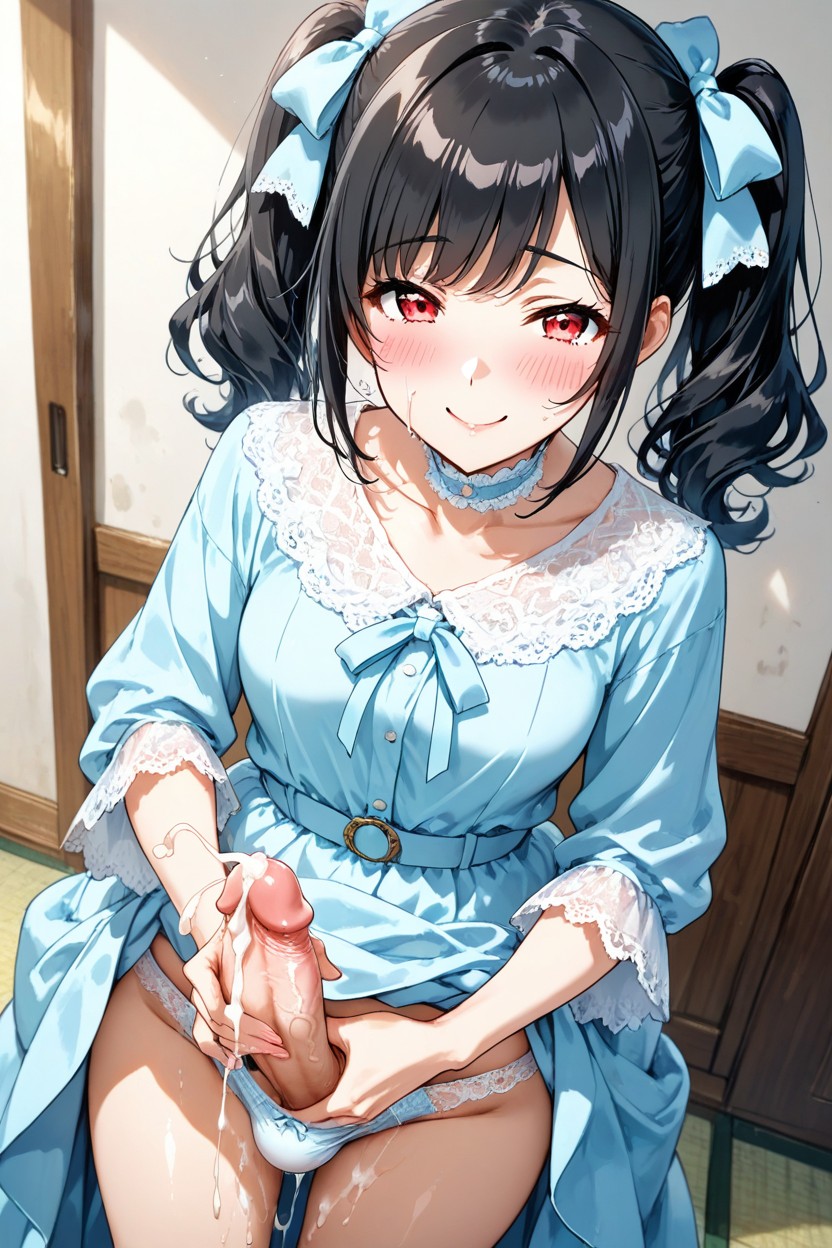Hair Ribbons, Small Ass, Cowboy Shot Hentai AI Porn