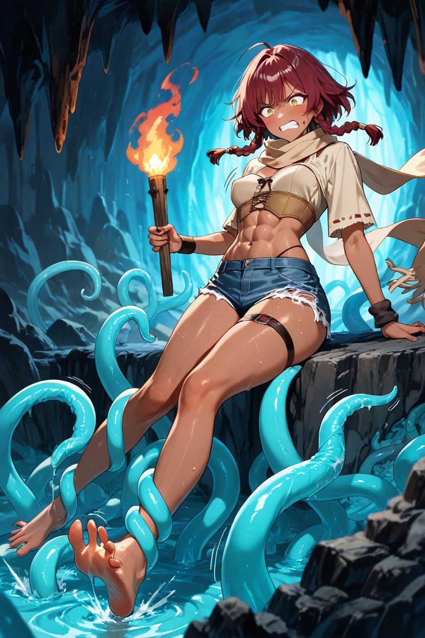 Skinny, Abs, Plentiful Motion Lines Masterfully Hyper Long Legs Hentai AI Porn